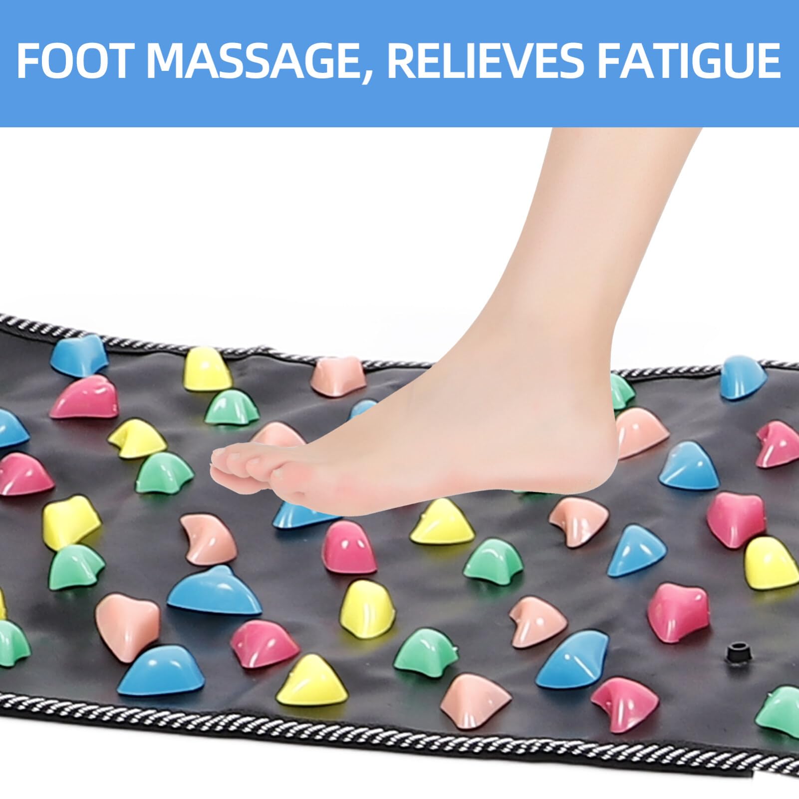 Fußmassage Matte zur Druckpunkt Stimulation, Faltbar, Künstliches Leder, Pp