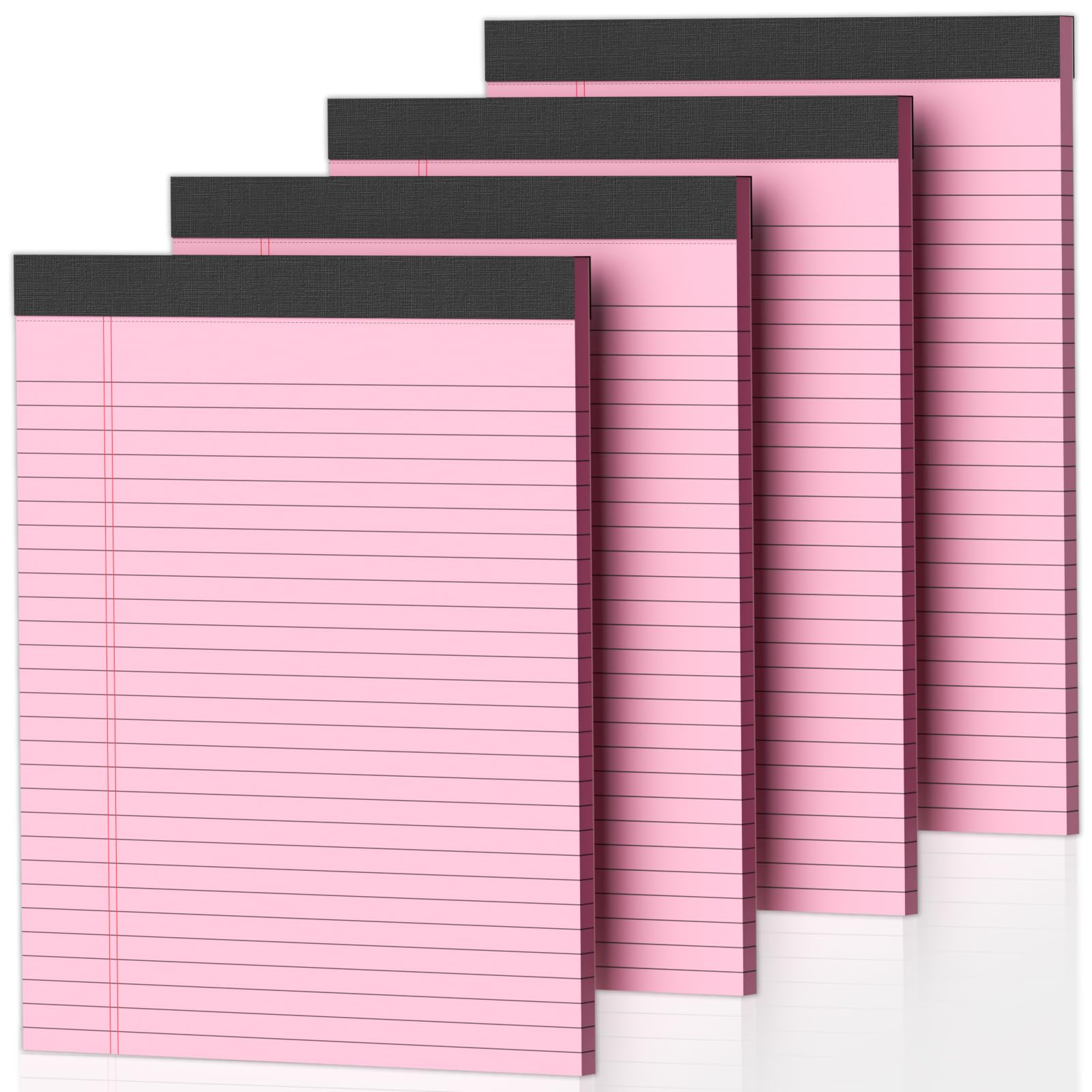 4 Pack Pink Legal Pads 8.5 x 11 Pink Note Pads 8.5 x 11 Notepad 8.5 x 11 Micro Perforated Writing Pads Lined Paper Pads Wide Ruled Pad of Paper 30