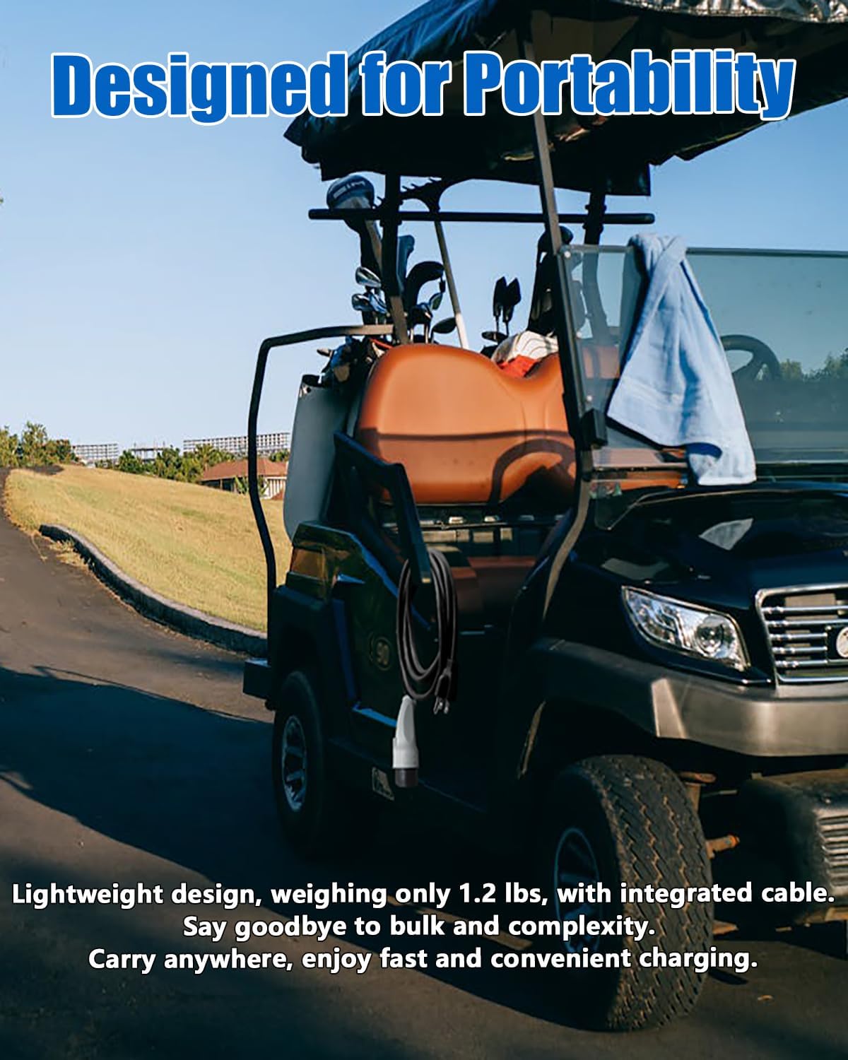 Golf Cart Charger Cord for MadJax XSeries Storm/Star/Denago/Breezy EV Golf Carts, Replaces OEM# 2CR910, UL Listed (10ft)