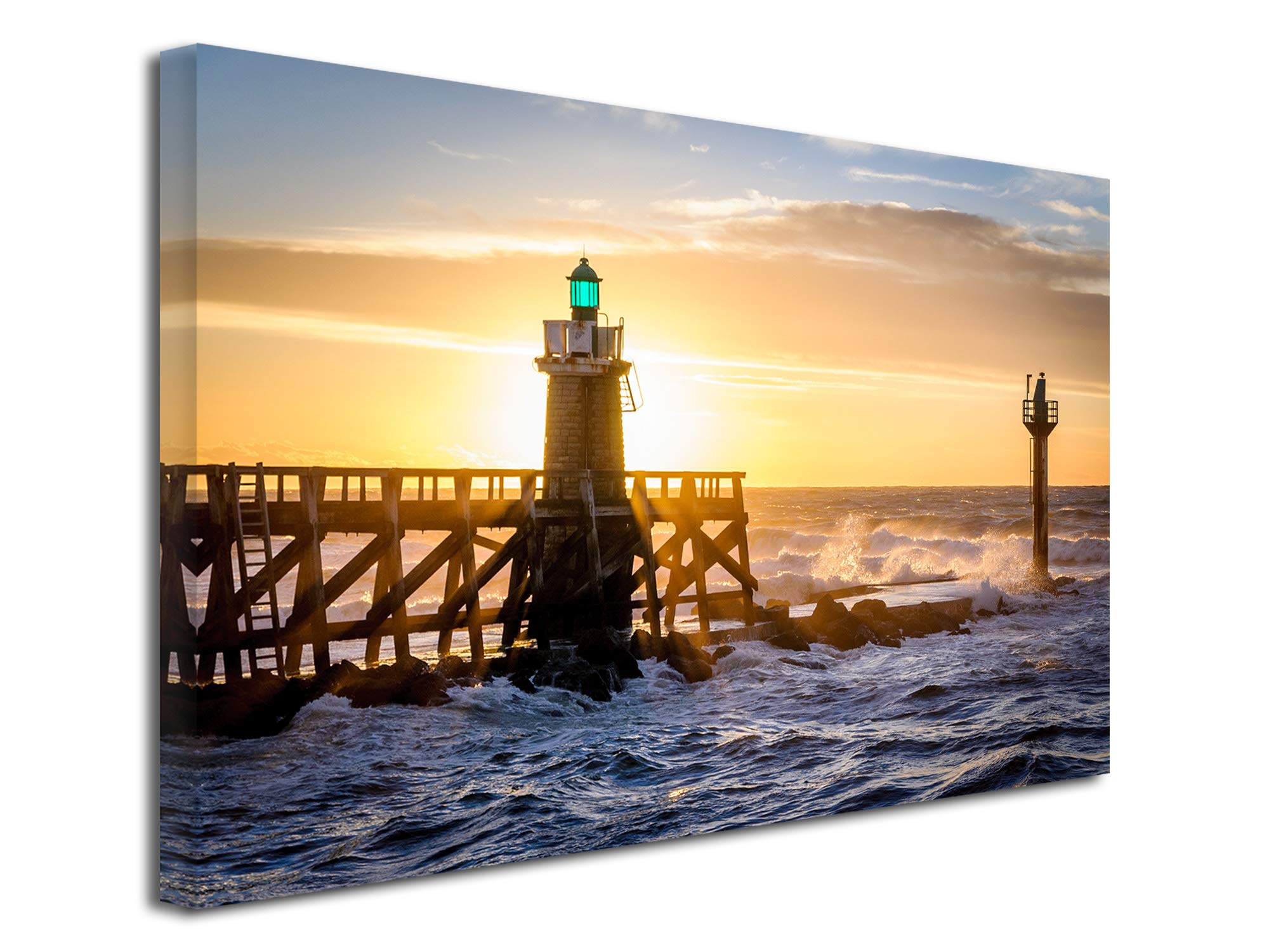 DECLINA, Quadro Decorativo da Parete per Soggiorno Moderno, cornici Decorative da Parete, Quadro Fotografico su Tela con Tramonto, 50 x 30 cm, Canvas, 120x80 cm