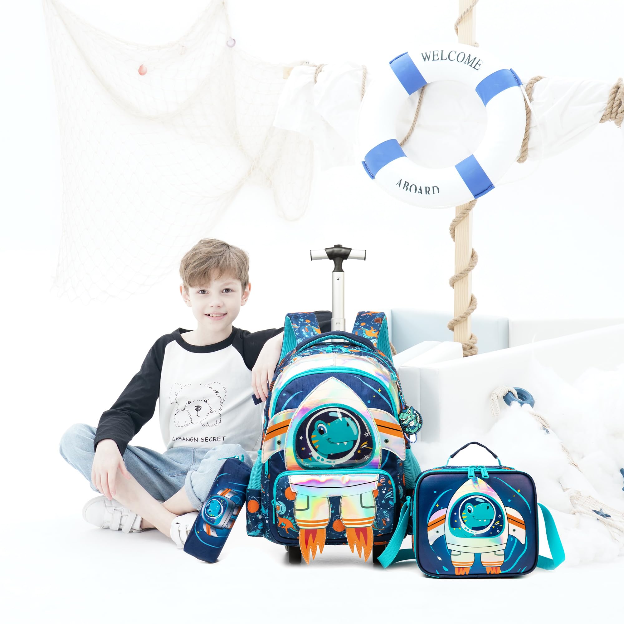 HTgroce Cartable a Roulette Garçon cp Sac Dos roulettes Garçon Primaire ce2
