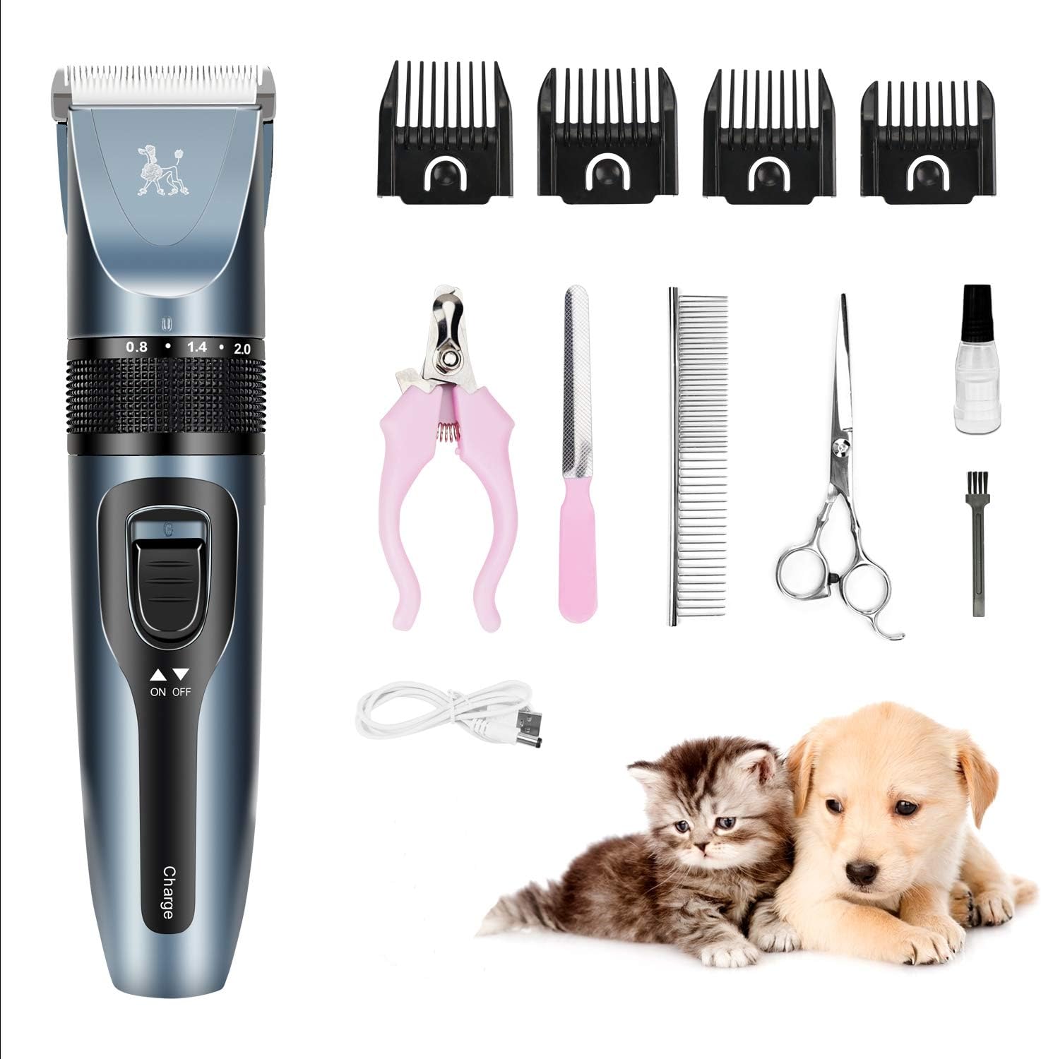 JWMGKJ Dog Clipper, Cordless Dog Grooming Clippers