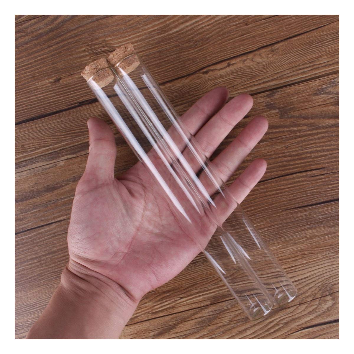 ZHaonan- pequeños tubos de ensayo, 15 piezas Largo Tubos de ensayo, 55 ml 22 * ​​220 mm, con el corcho de botellas tapas de vidrio Frascos de vidrio Frascos de vidrio pequeño, por arte de DIY accesori