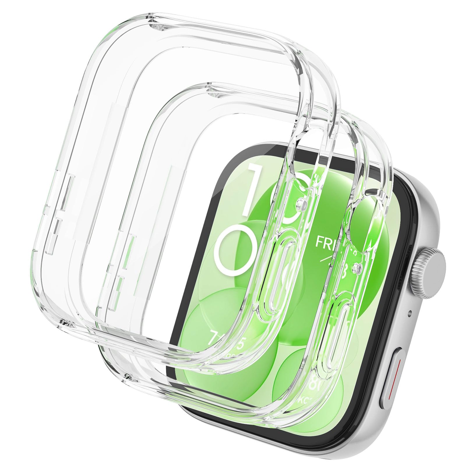 Tuocal 2 Stück Hülle für Huawei Watch Fit 3 Schutzhülle, Flexibles TPU Displayschutz Case 360° Rundum Kratzfest Abdeckung Ultradünne Schutz Gehäuse für Huawei Watch Fit 3