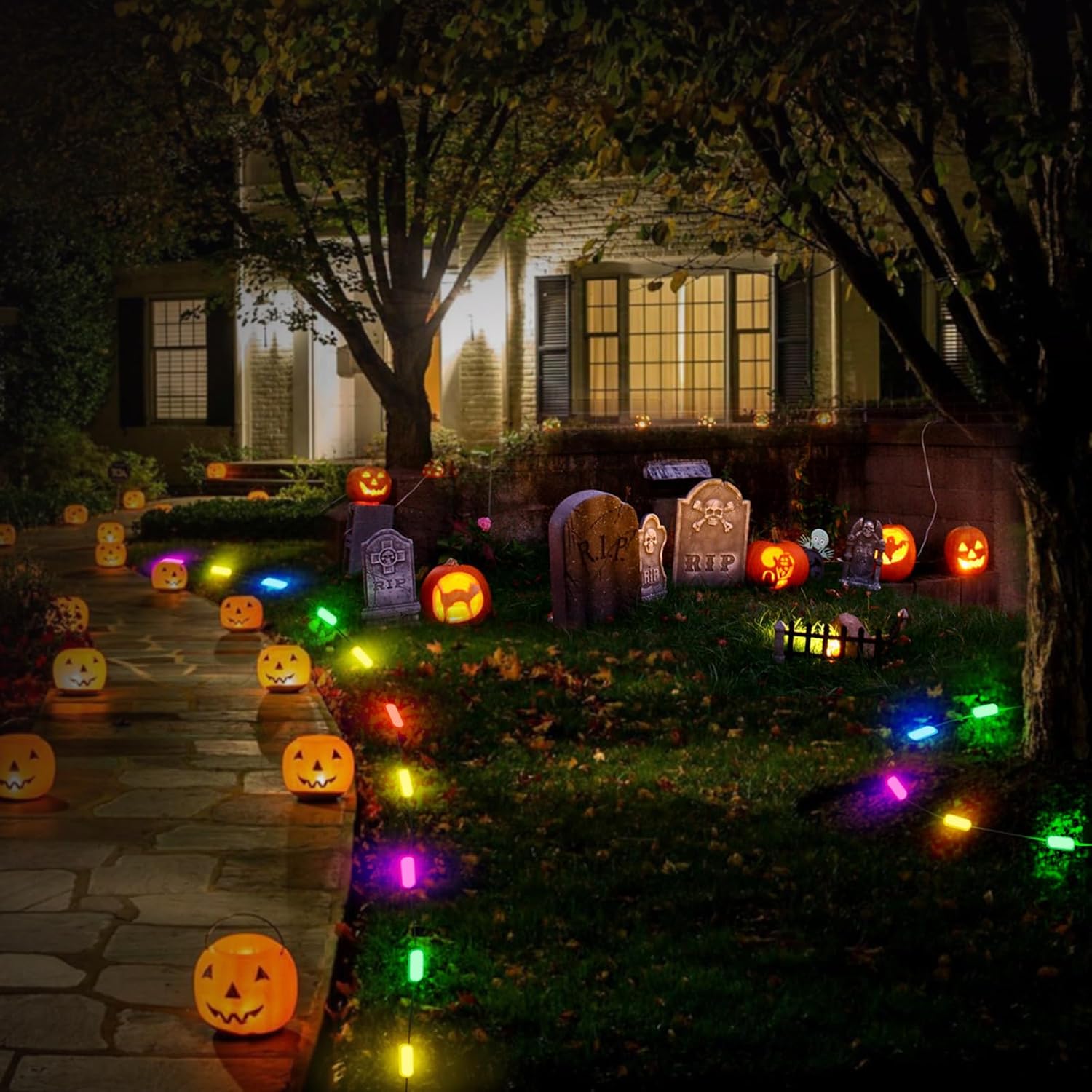 BASON LIGHTING Smart Outdoor In-Ground Lights, IP65 24V Voltage Pathway Lights, 20 Pack, App Control Walkway Lights for Garden Lawn with 48 Scene Modes with Music Sync