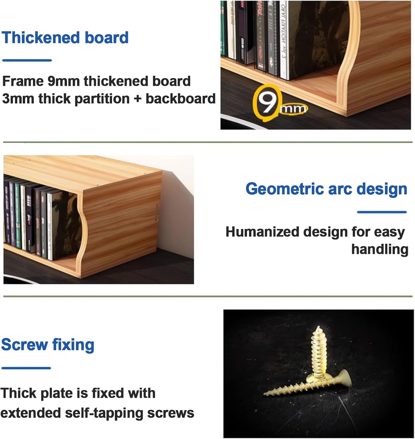 Modern vinyl record storage box,Office cd frame organizer,Living room cd case holder,Indoor Bedroom cd display rack,Study record stand,Optical disk storage,for Media Shelf Storage and Organization.