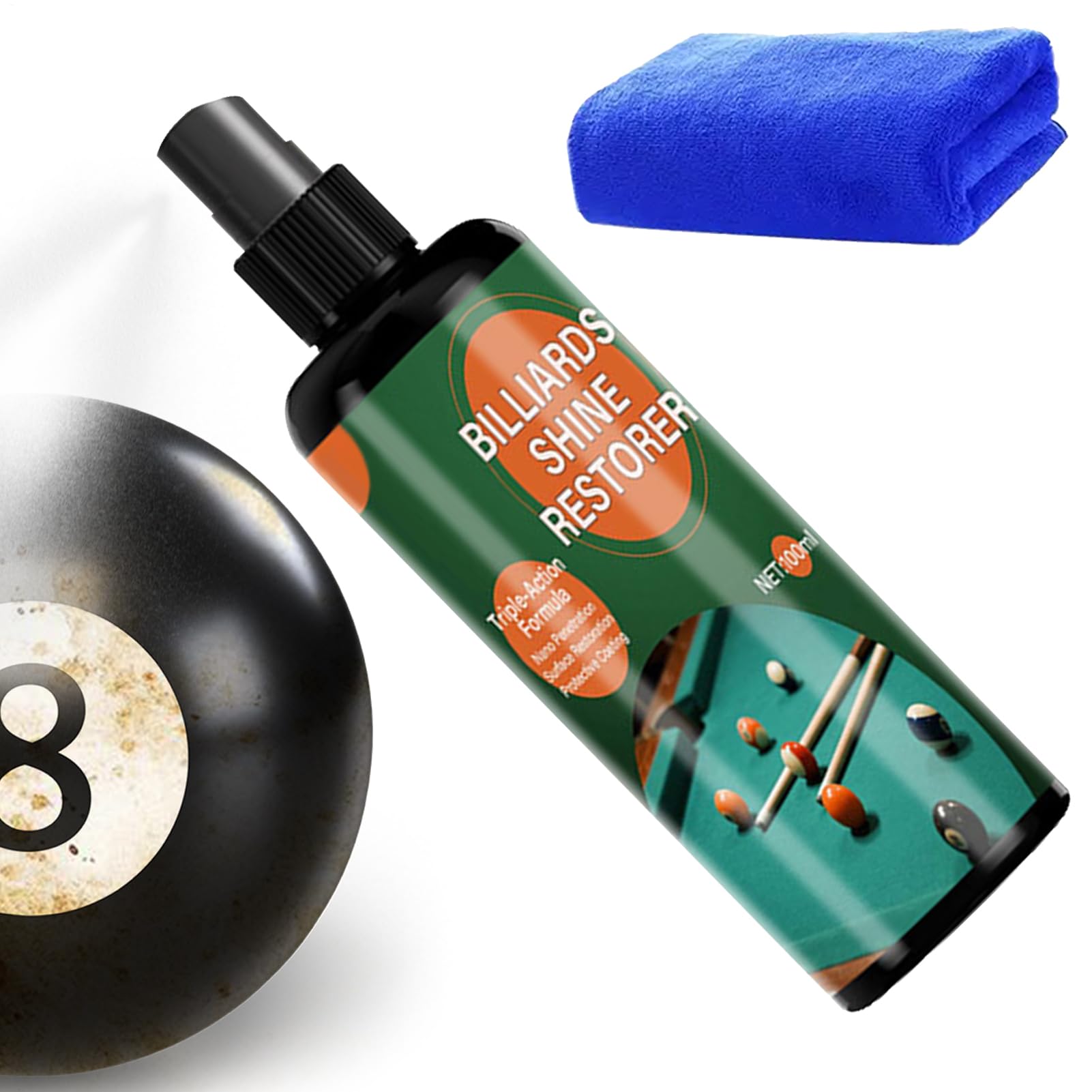 Billiard Table Cleaner - 100ml Renewal Polishing Mist, Restores Clean Shine Scratch Repair Spray | Long-Lasting Ball Shine Maintenance Solution for Men Women Husband Son Daughter Present