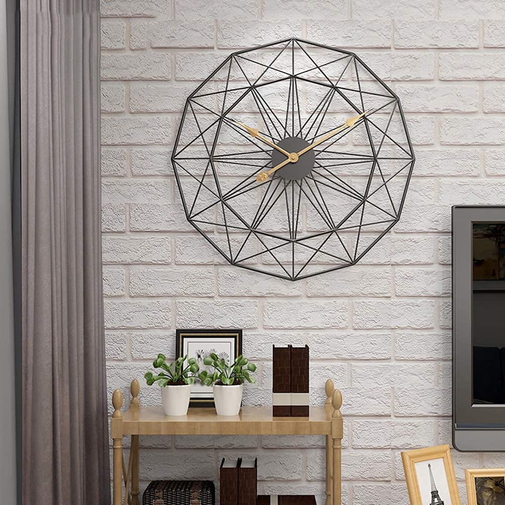 Horloge murale 50cm avec mécanisme silencieux à balayage et double pose