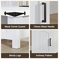 Vista 5 de Farmhouse Nightstand with Charging Station, Set of 2 End Table with USB/Type-C Ports and Power Outlets, Rustic Bedside Table with Large Storage and