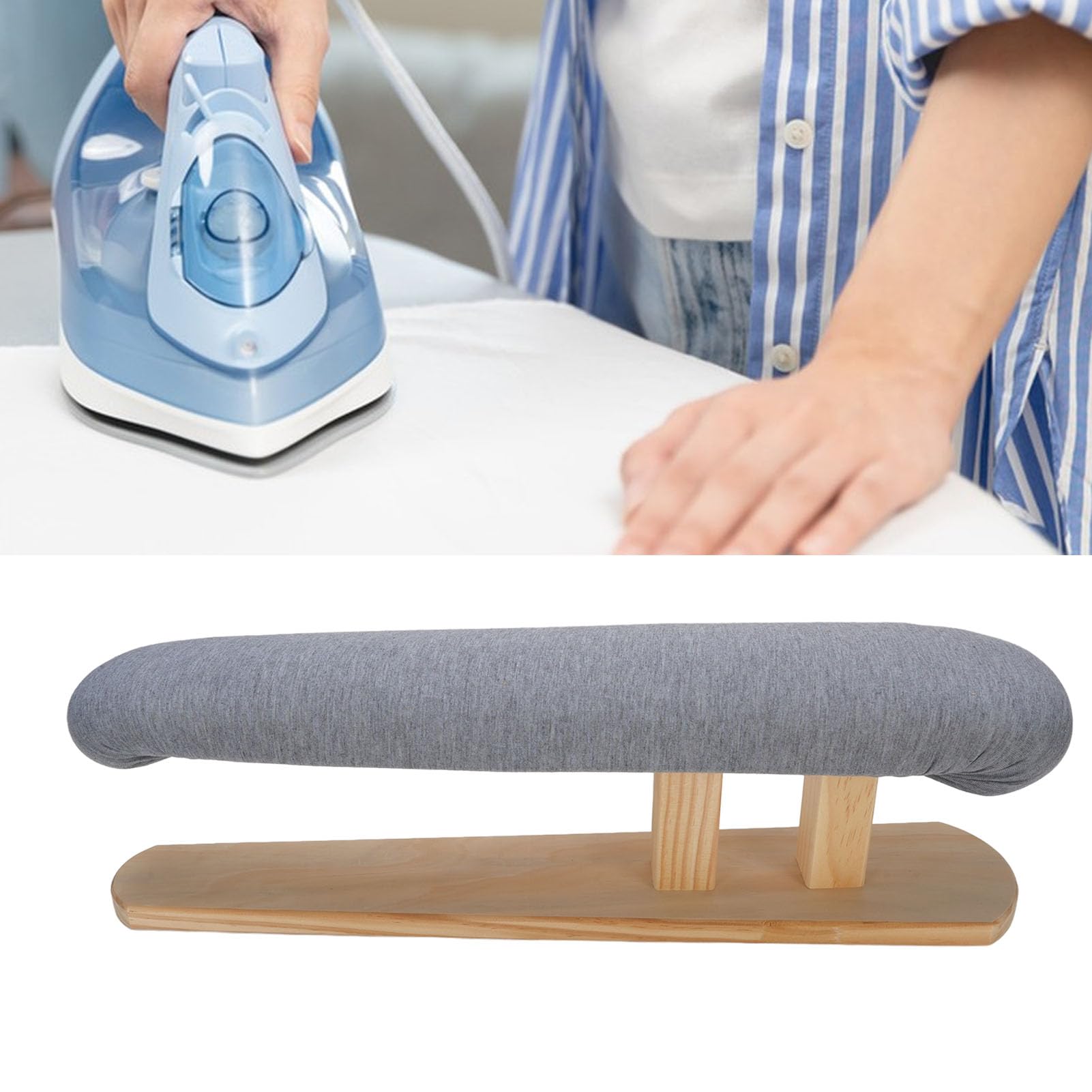 Tablero de Planchado de Mesa, Tablero de Planchado Pequeño Acolchado con Base de Madera, Tablas de Planchar Portátiles de Cofre y Manga para Sastre, Hogar, Lavandería, Apartamento
