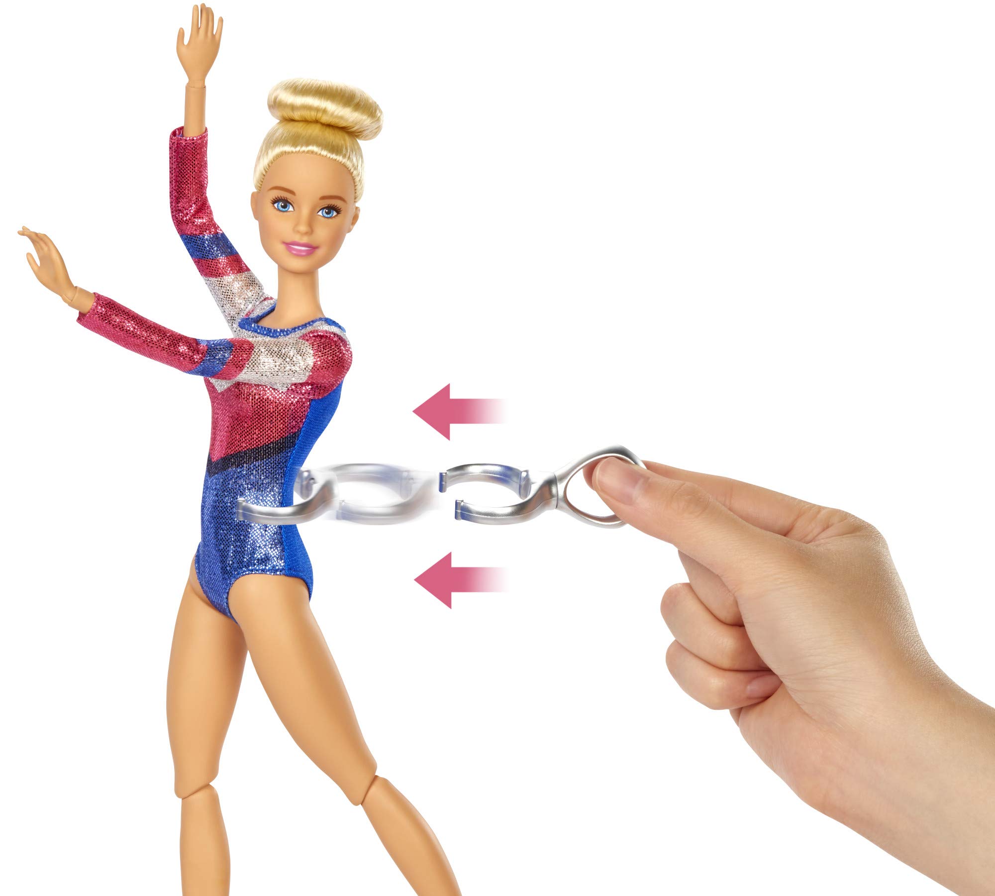Barbie Gymnastics Playset Barbie Doll with Twirling Feature, Balance Beam, 15+ Accessories for