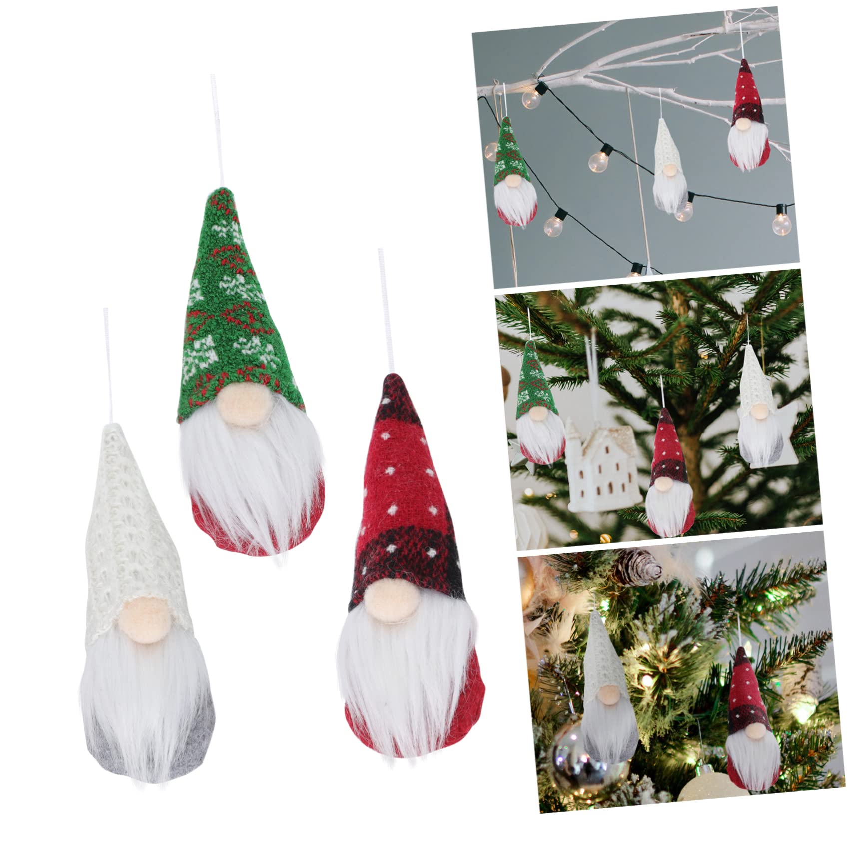 OUNONA 12piezas Adornos Colgantes De Navidad Muñecos Sin Rostro para Decorar El Árbol De Decoración Festiva para Hogar y Fiestas
