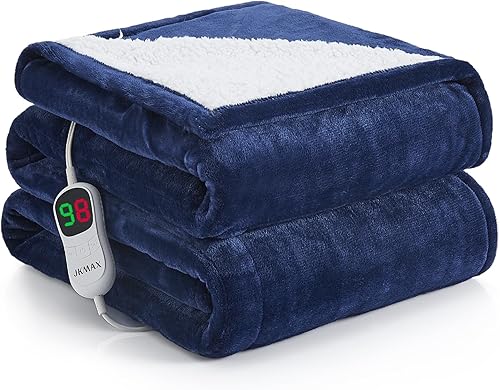 Miniatura 1 de JKMAX Manta térmica eléctrica individual  62 x 84 pulgadas, manta eléctrica de calefacción tamaño individual para cama, 10 ajustes de calor, 5