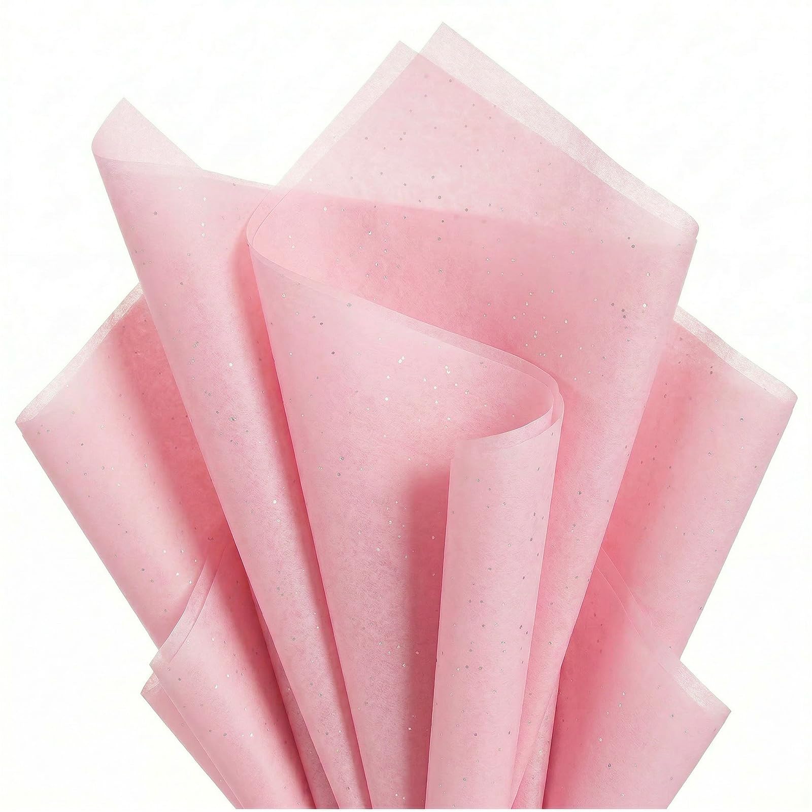 Pink Glitter Tissue Paper for Gift Bags 36 Sheets 14x20 Inch - Recyclable Wrapping Paper for Weddings, Birthdays, Party &amp; Festival Decorations DIY Craft Supplies