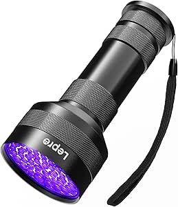 Lepro ブラックライト led UVライト レジン用 硬化 51LED 紫外線 395nm 高出力タイプ アルミ合金材質 レジン用硬化/ペットのオシッコ/見えない汚れのチェック/トイレ掃除/蓄光素材への蓄光/鉱物宝石等の確認に