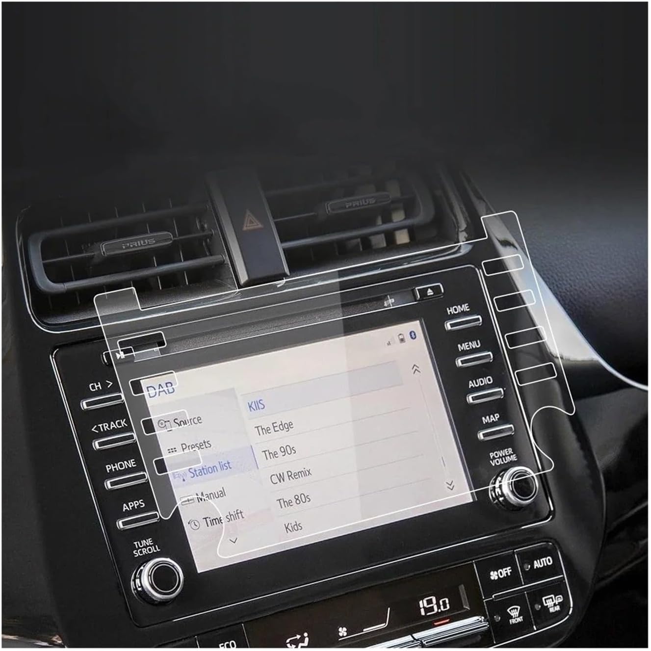 Screen Protector Car For Toyota For Prius 2023 Screen Protector Central Console Tempered Glass Protective Film Navigator Protection Film Dashboard Screen Film(23 Prius meter HD)