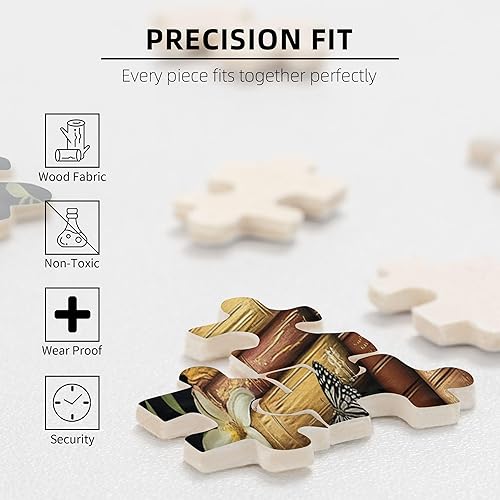 Miniatura 6 de Rompecabezas retro de flores silvestres para adultos de 1000 piezas, rompecabezas de páginas de flores silvestres, rompecabezas de libros vintage