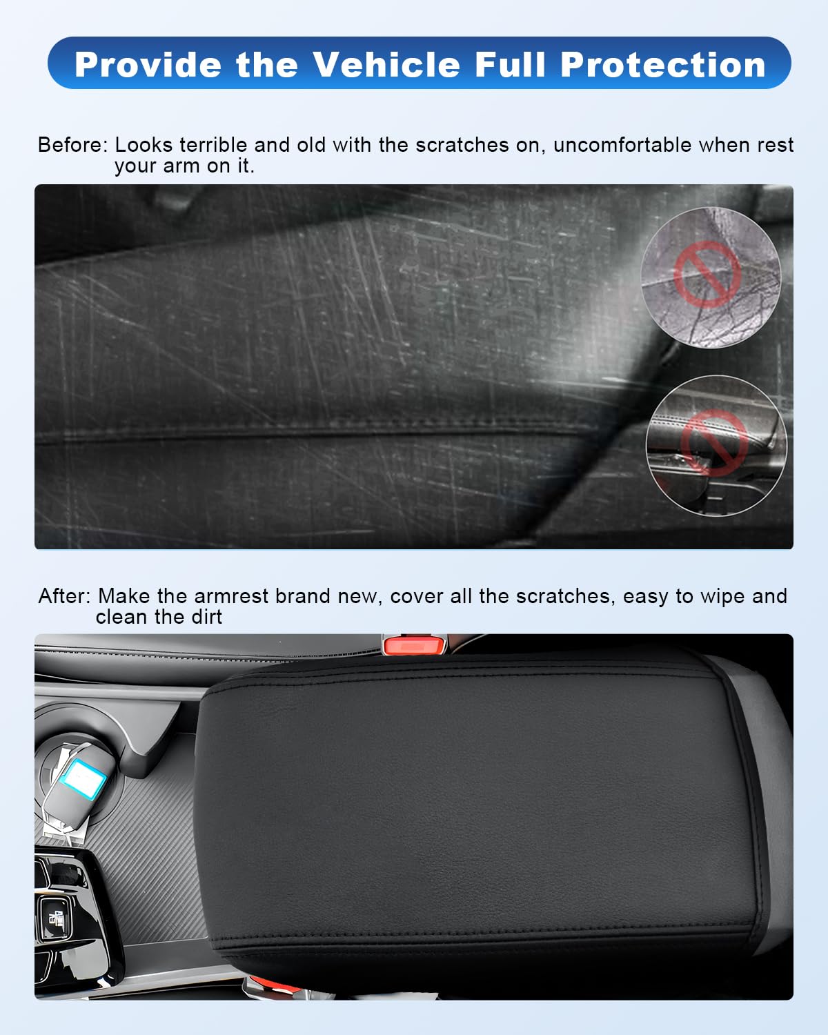 CDEFG Compatible avec Kia Sportage NQ5 2022-2024 2025 Housse de Protection pour Accoudoirs Voiture Console Centrale Accoudoir Couverture Couvercle de boîte d'accoudoir Sportage NQ5 Accessoire