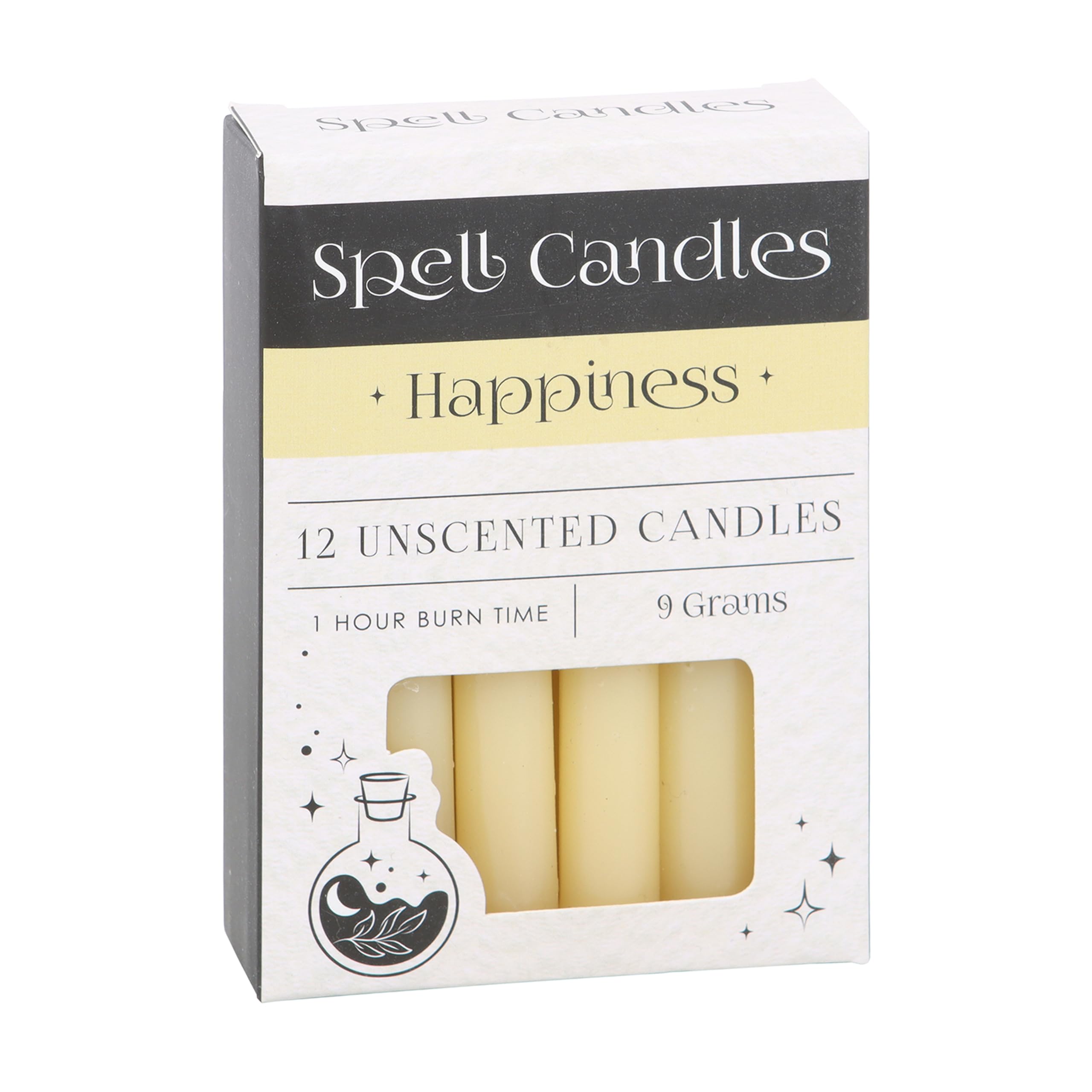 Juego de 12 velas amarillas de hechizo, velas rituales para felicidad, positividad y magia de hierbas, suministros mágicos de velas algo diferente