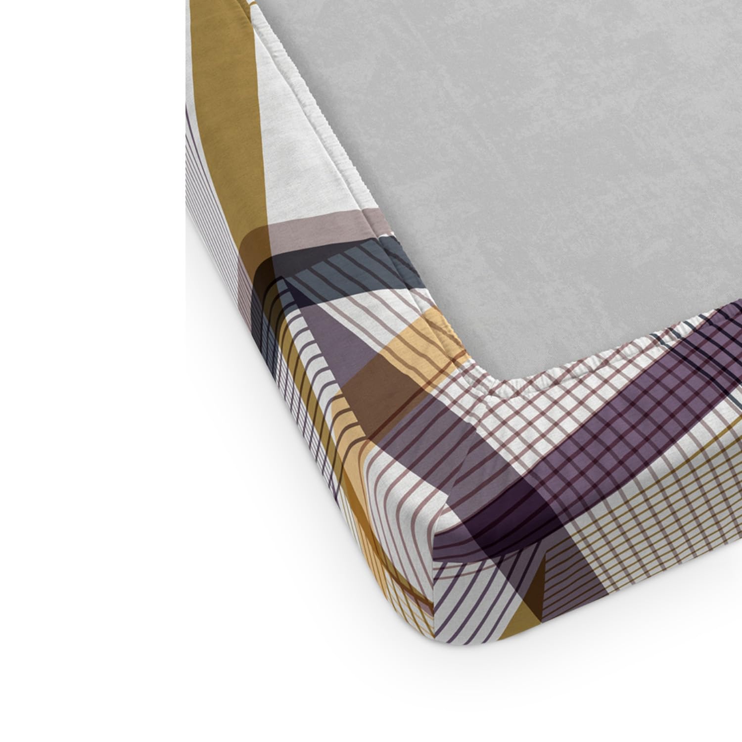 DDECOR - 100% Cotton 130 TC King Bedsheet with 2 Pillow Covers - Multi 4