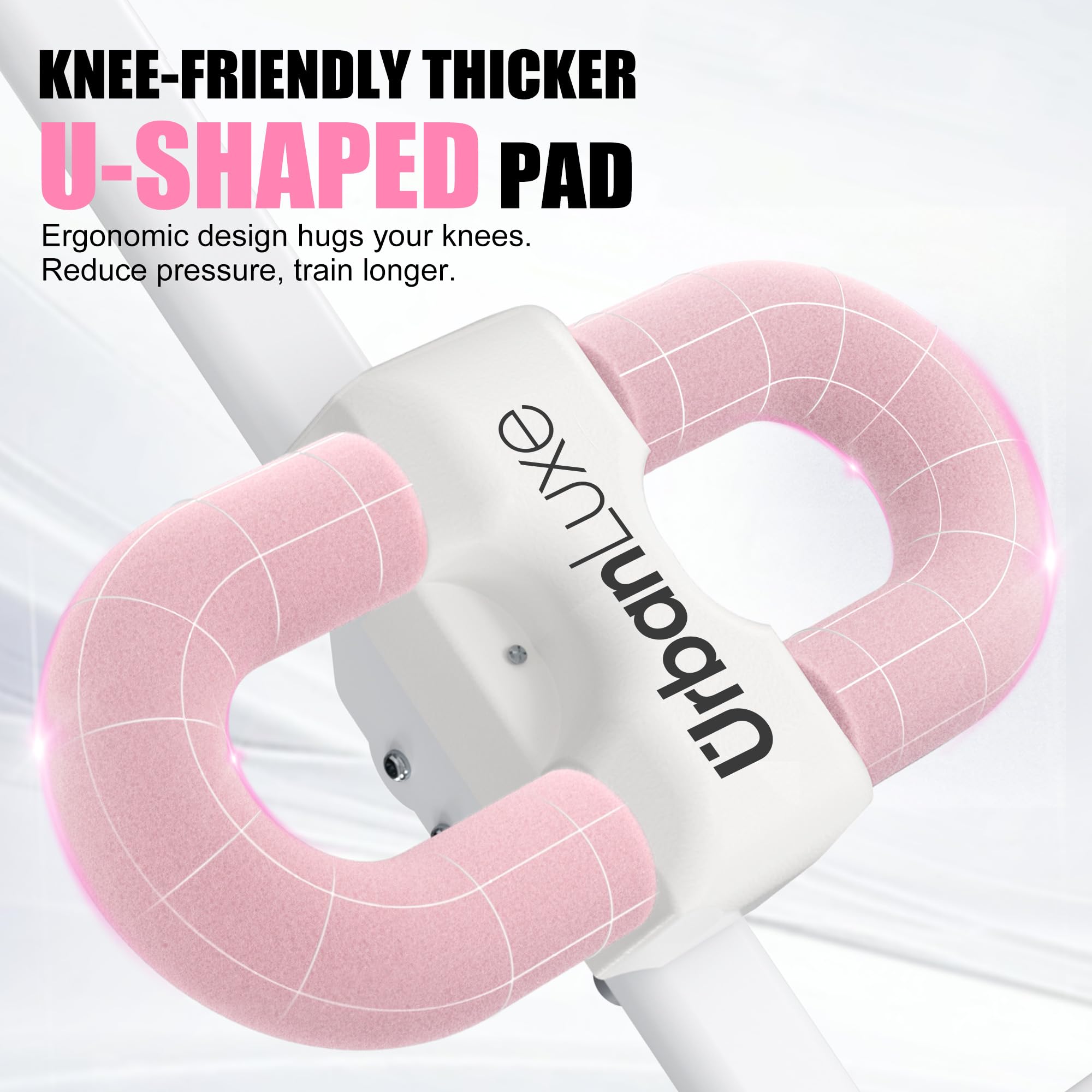 bauchtrainer für zuhause, verstellbarer Bauchtrainer mit LCD-Monitor, zusammenklappbares Bauchmuskeltrainingsgerät mit Knieschutz für das Heimtraining