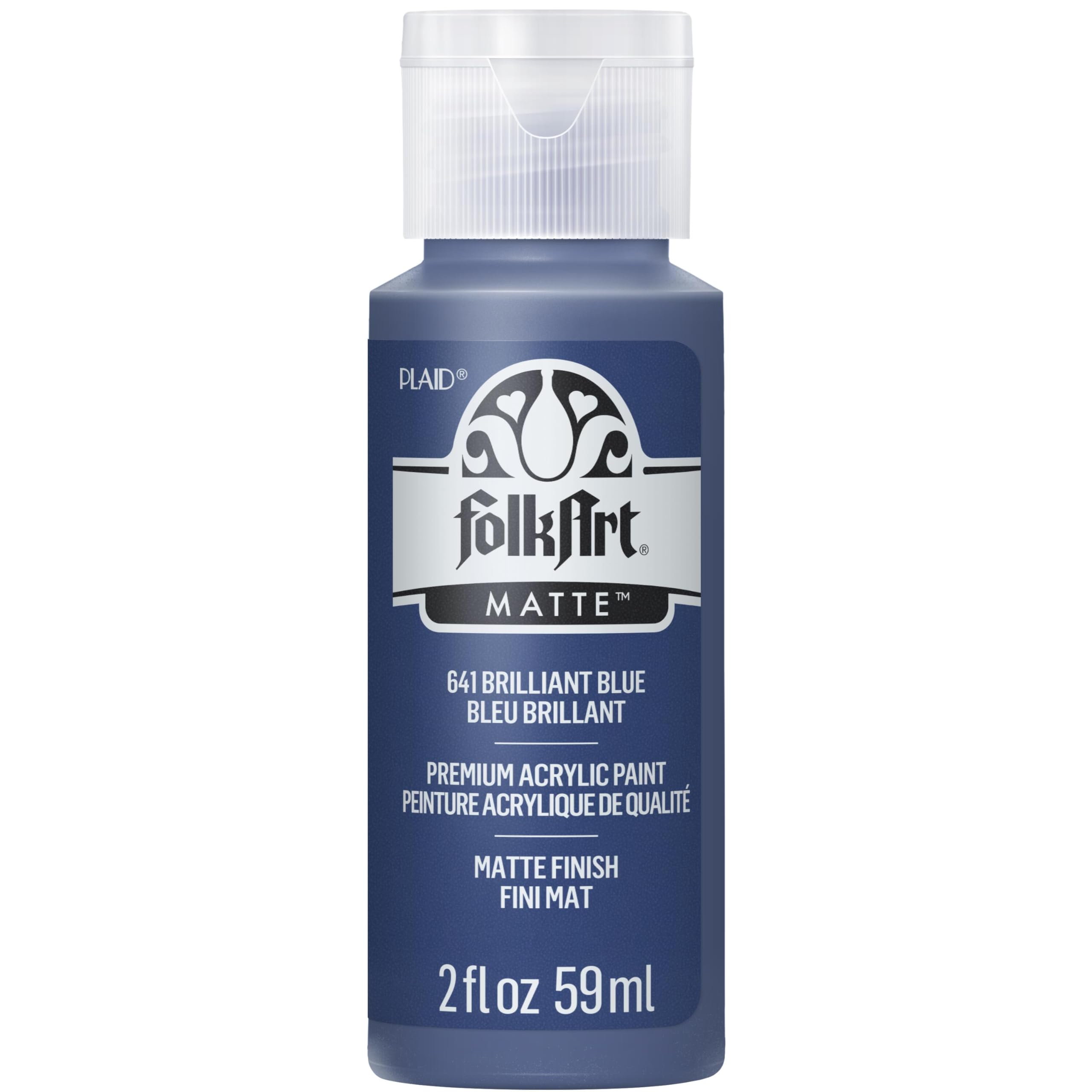 FolkArt Acrylic Paint in Assorted Colors (2 oz), 641, Brilliant Blue
