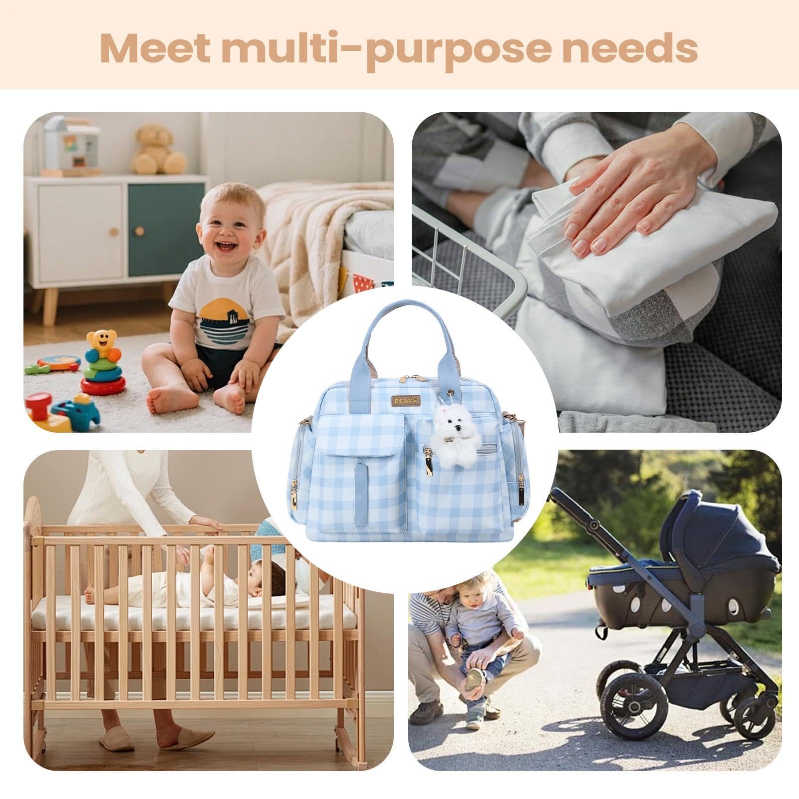 Torba Shopper Na Pieluchy Z Uchwytem, Kraciasty Sling Tote