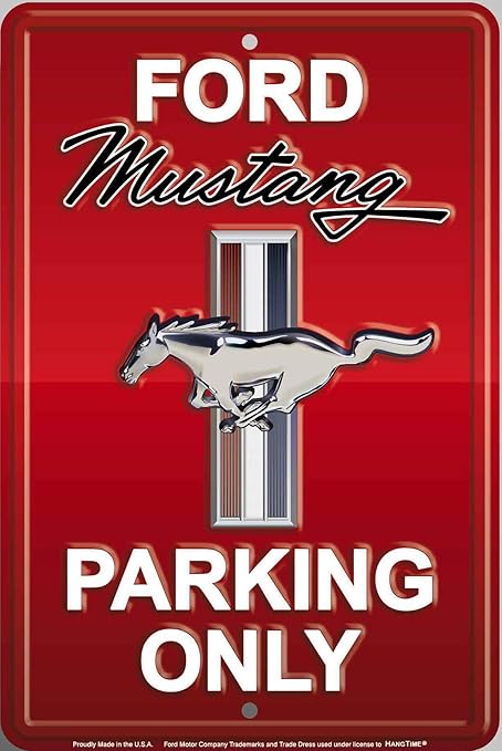 Plaque En Aluminium Vintage Parking Only " Ford Mustang