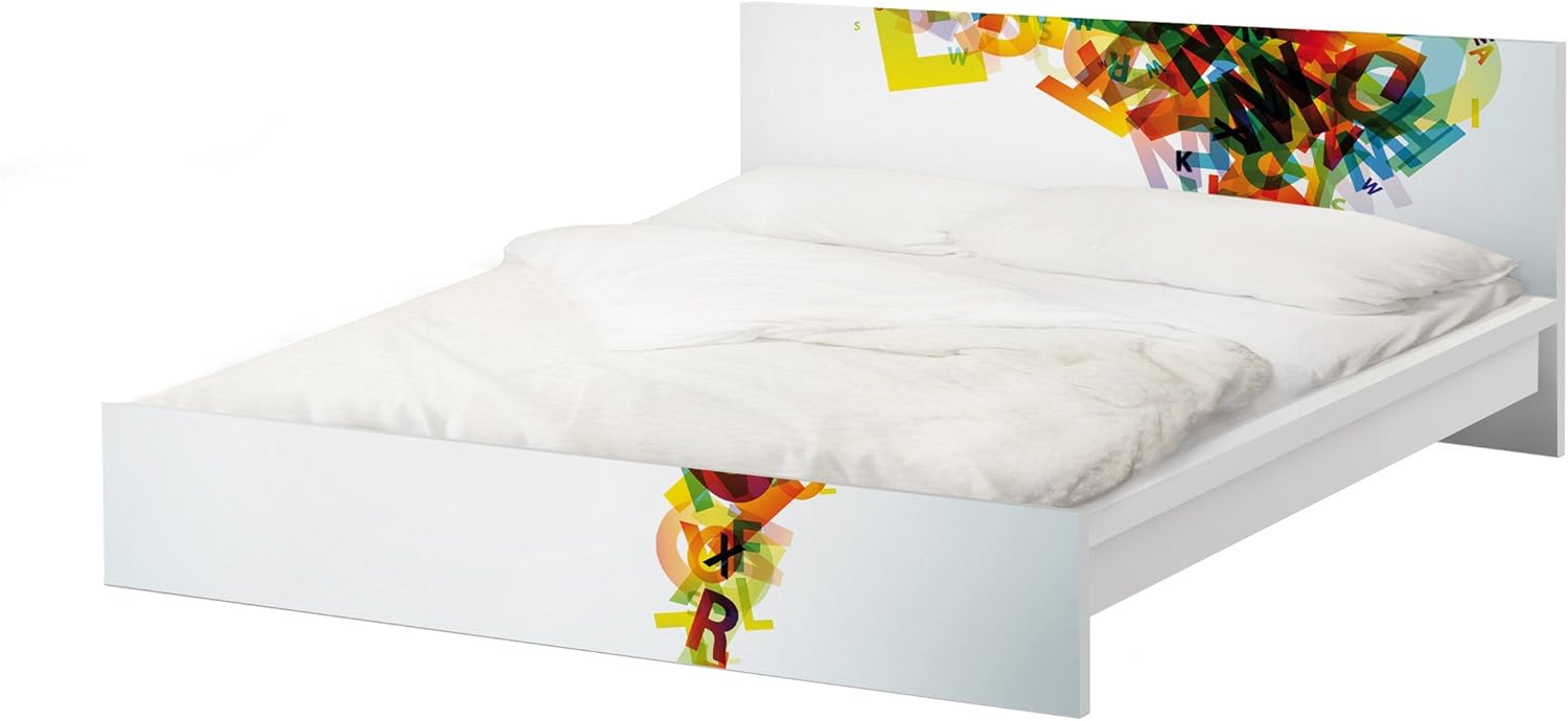 Aufkleber Kuhlschrankaufkleber Mobelfolie Fur Ikea Malm Bett Niedrig 140x200cm Rainbow Alphabet 77x157cm Savacaf Com