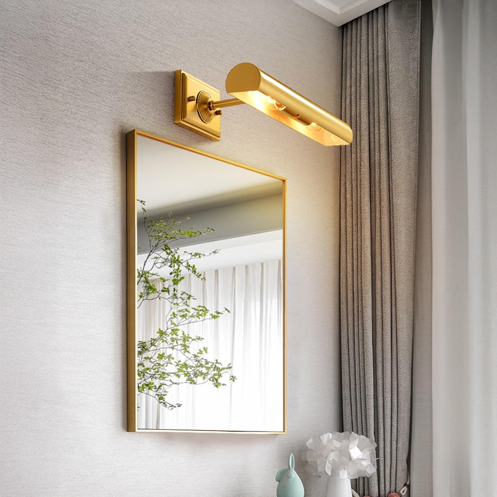 Intage Lámpara de pared de latón for cuadros, lámpara de arte ajustable de 15,7 pulgadas con casquillo E14