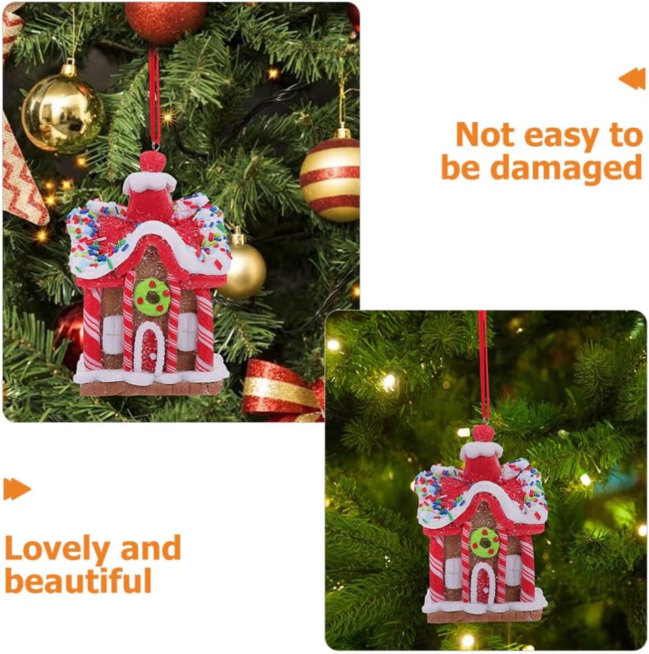 Luxshiny 4pcs Ornaments Holiday Xmas Tree Decorations Polymer Festive Hanging Pendants for Home Decor Tabletop and Celebration