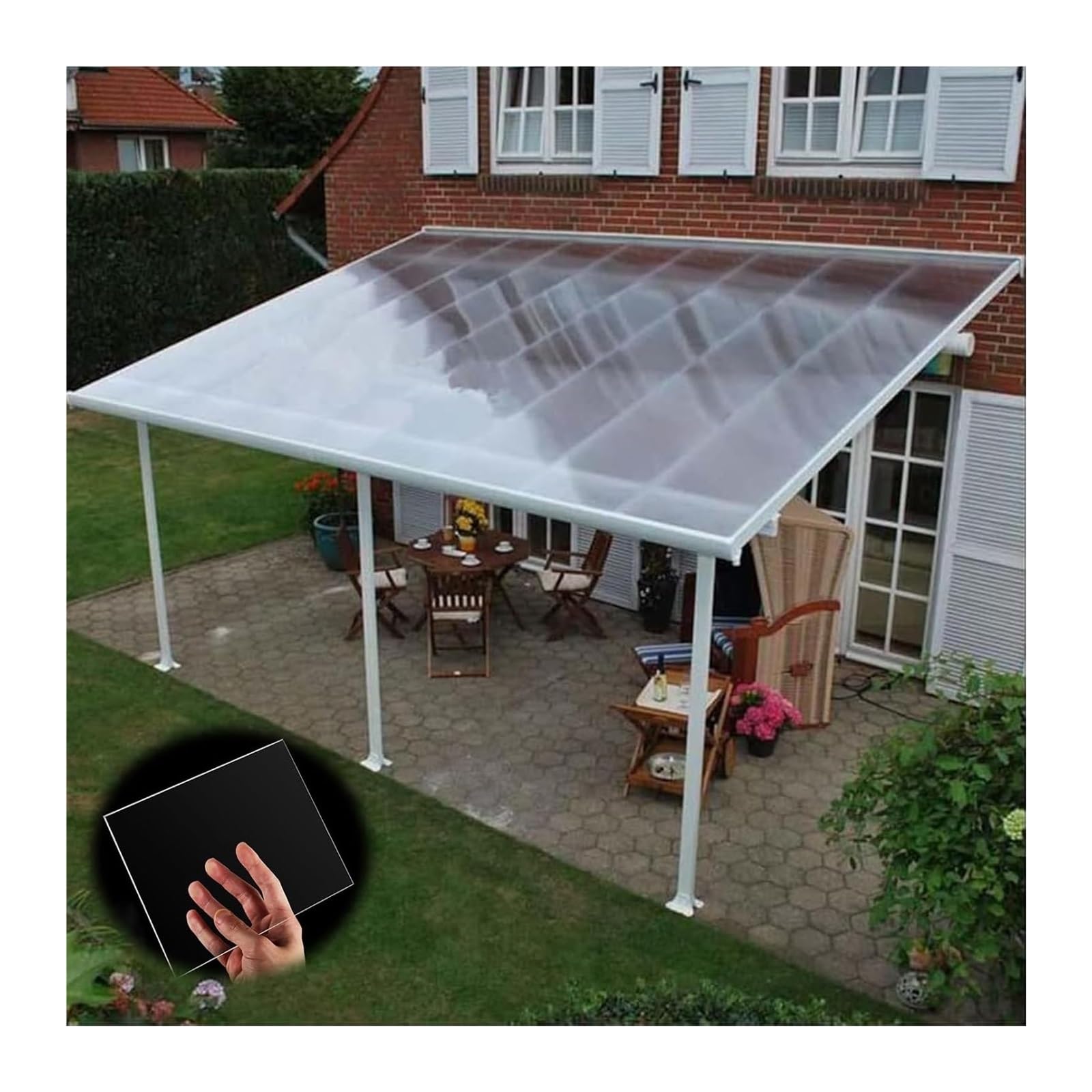 Clear Acrylic Plastic Sheet Clear Acrylic Plastic Sheet Polycarbonate Plastic Sheet,1.7mm Thick Pc Endurance Board,Impact Resistant Shatterproof Greenhouse Cover For Roofs,Carports,Canopies,Sunrooms(1