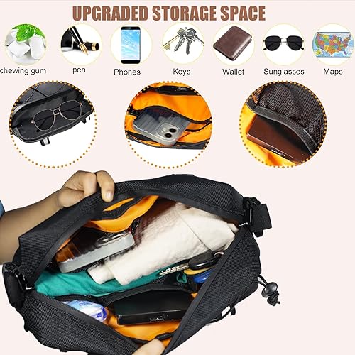 Miniatura 4 de Bolsa universal para motocicleta, bolsa negra para manubrio de motocicleta, bolsa de herramientas resistente al agua 1680D, bolsa de tenedor, bolsa