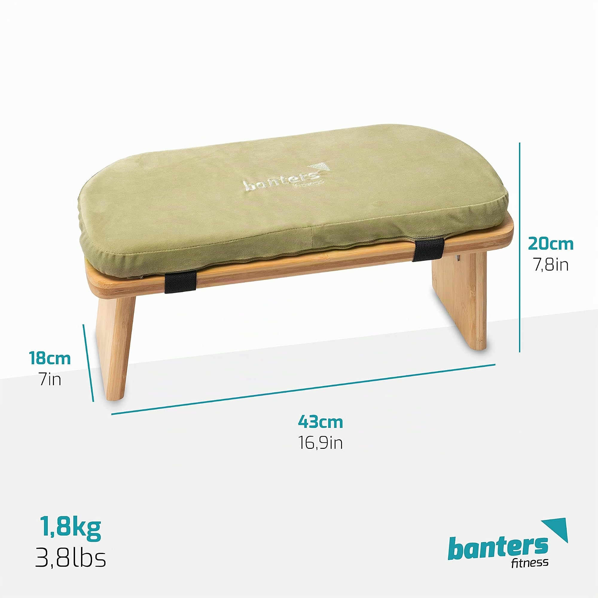banters Banco de meditación - Hecho de bambú sólido - Taburete de meditación Plegable con cojín
