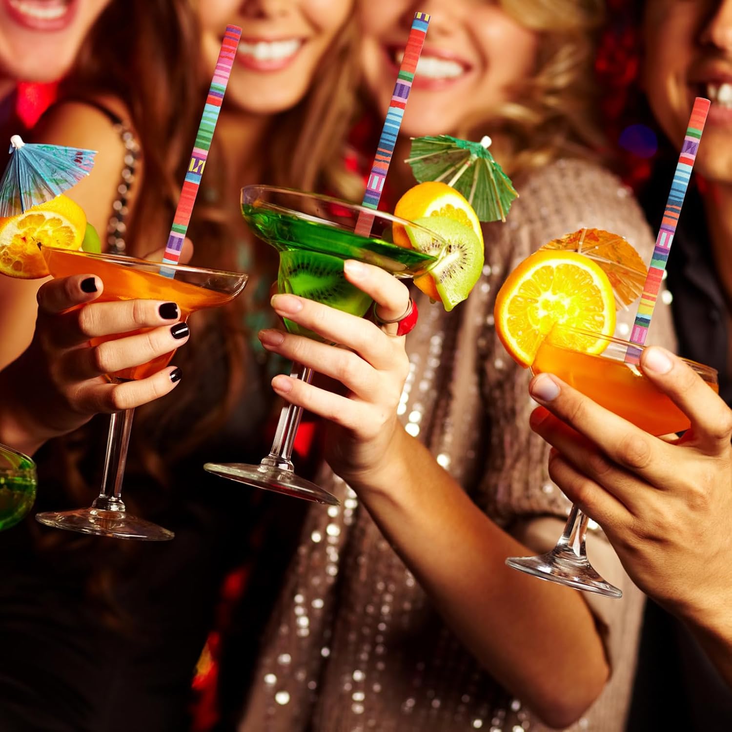 JarThenaAMCS 200Pcs Mexican Fiesta Paper Straws Colorful Mexican Party Drinking Straws Cinco De Mayo Disposable Straw for Mexican Themed Party Supplies - Image 7