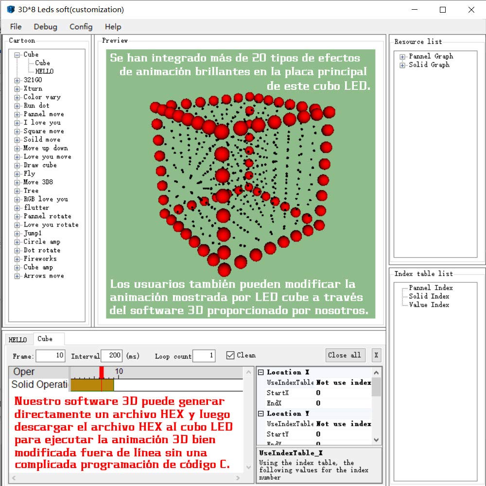 3D Led Cube Kit Diy Soldering Project 8x8x8 Led Light Cube Diy Kits electrónicos Kit de aprendizaje de soldadura programable (3D8S-MULTI)