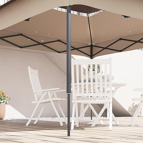 Miniatura 9 de Outsunny Funda de repuesto para toldo desplegable de 11 x 11 pies, cubierta de toldo de 2 niveles, protección UV 30+, beige, solo cubierta superior