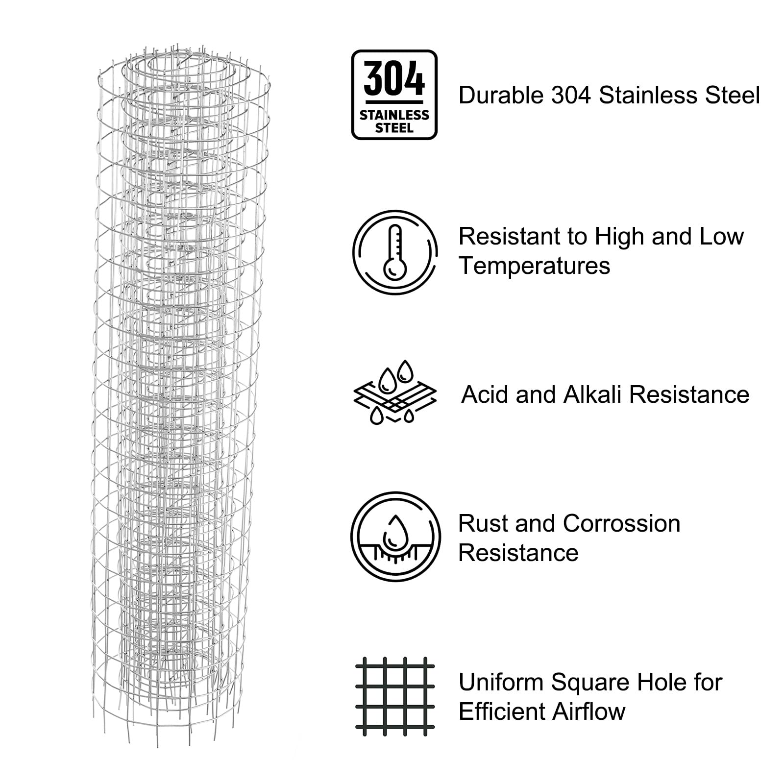 PATIKIL Grillage Métallique 15.8"x3.3ft, 2 Rouleaux 5/7"(18mm) 17 Gauge Tissé en Acier Inoxydable 304 Rouleau de Grillage Clôture pour Jardin Animaux Clôture à Poules Clôture à Lapins