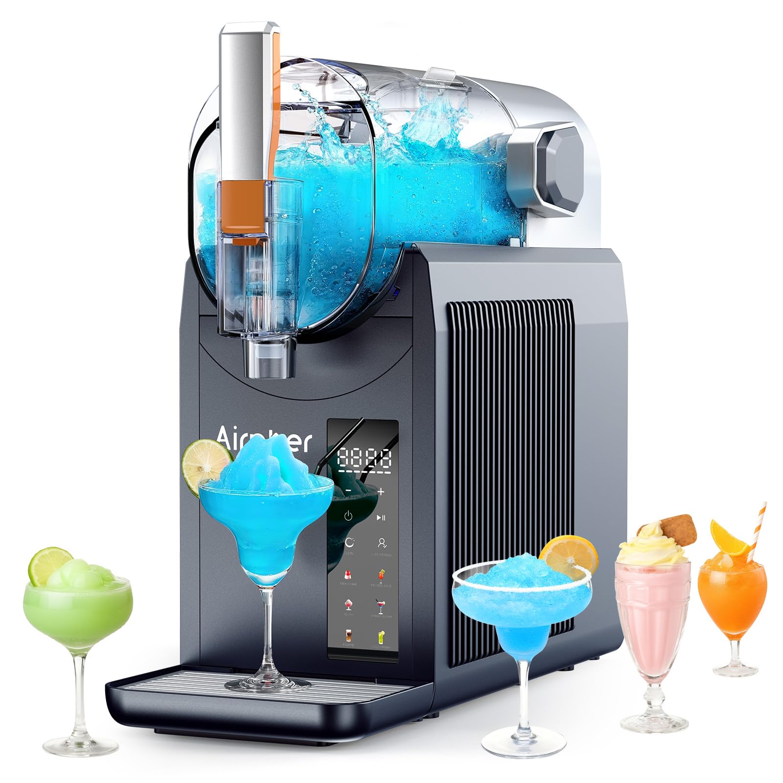 Slushie Machine,Slushy Machine for Home,Frozen Drink Maker for Home,6 One-Touch Programs, Self-Cleaning,No Ice Needed,Makes Milkshakes,Margaritas, Smoothies,Frozen Cocktails,and More