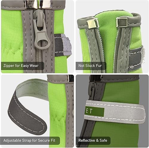 Miniatura 4 de Zapatos para perros pequeños, botines de invierno para perros de nieve abiertos con cremalleras y suela antideslizante resistente Botas