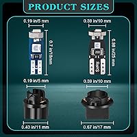 Vista 3 de BBTO Juego de 40 bombillas LED T5 T10 con enchufe giratorio, para instrumentos, para salpicadero, luces LED para interiores de automóvil, panel