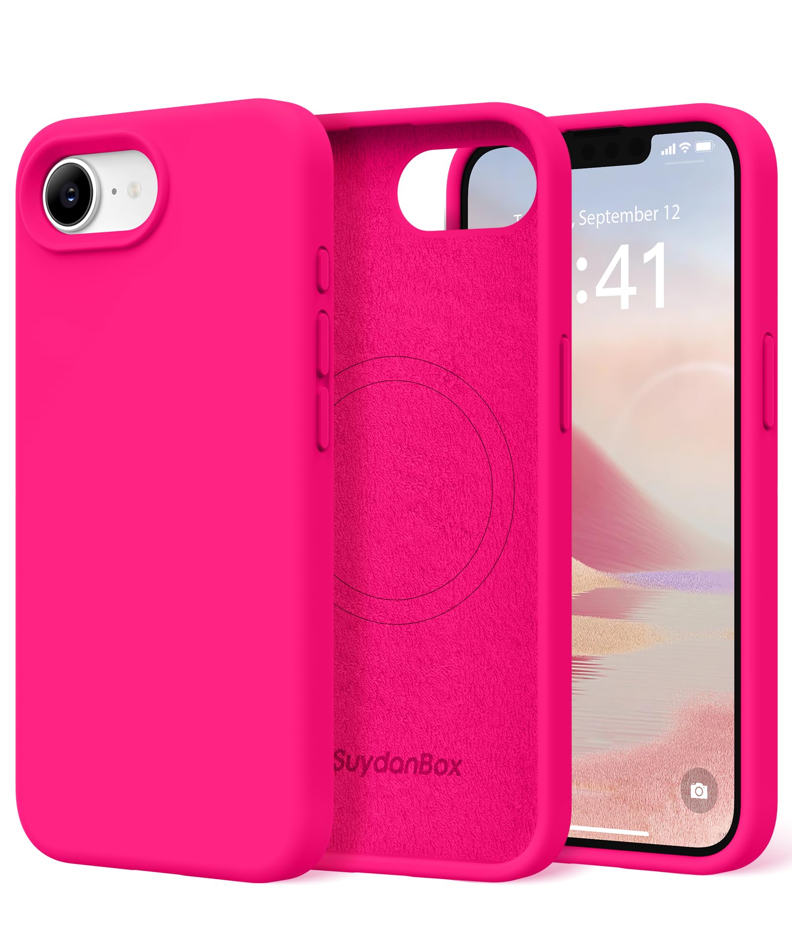 Magnetic for iPhone 17e/iPhone 16e Case Silicone Hot Pink