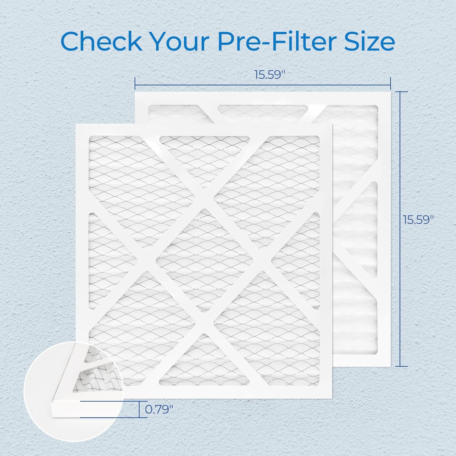 Vilaso 10-Pack 16x16x1 Air Scrubber Pre-Filter Replacement Compatible with Dri-Eaz HEPA 500, Mounto AF500, BlueDri AS550 – Enhanced Dust Capture, Easy Installation, Extends HEPA Filter Life