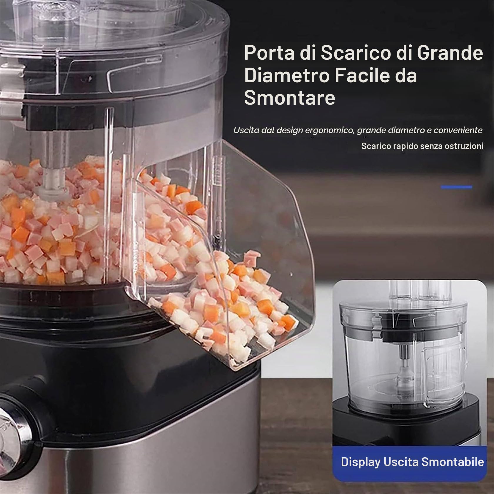 ZUMAHA Cubettatrice Elettrica per Frutta E Verdura, Tagliaverdure, Cubettatrice Elettrica 4 in 1, Robot da Cucina da 600 W, con Stampi per Cubetti da 6/8/10/13/15 Mm,110V