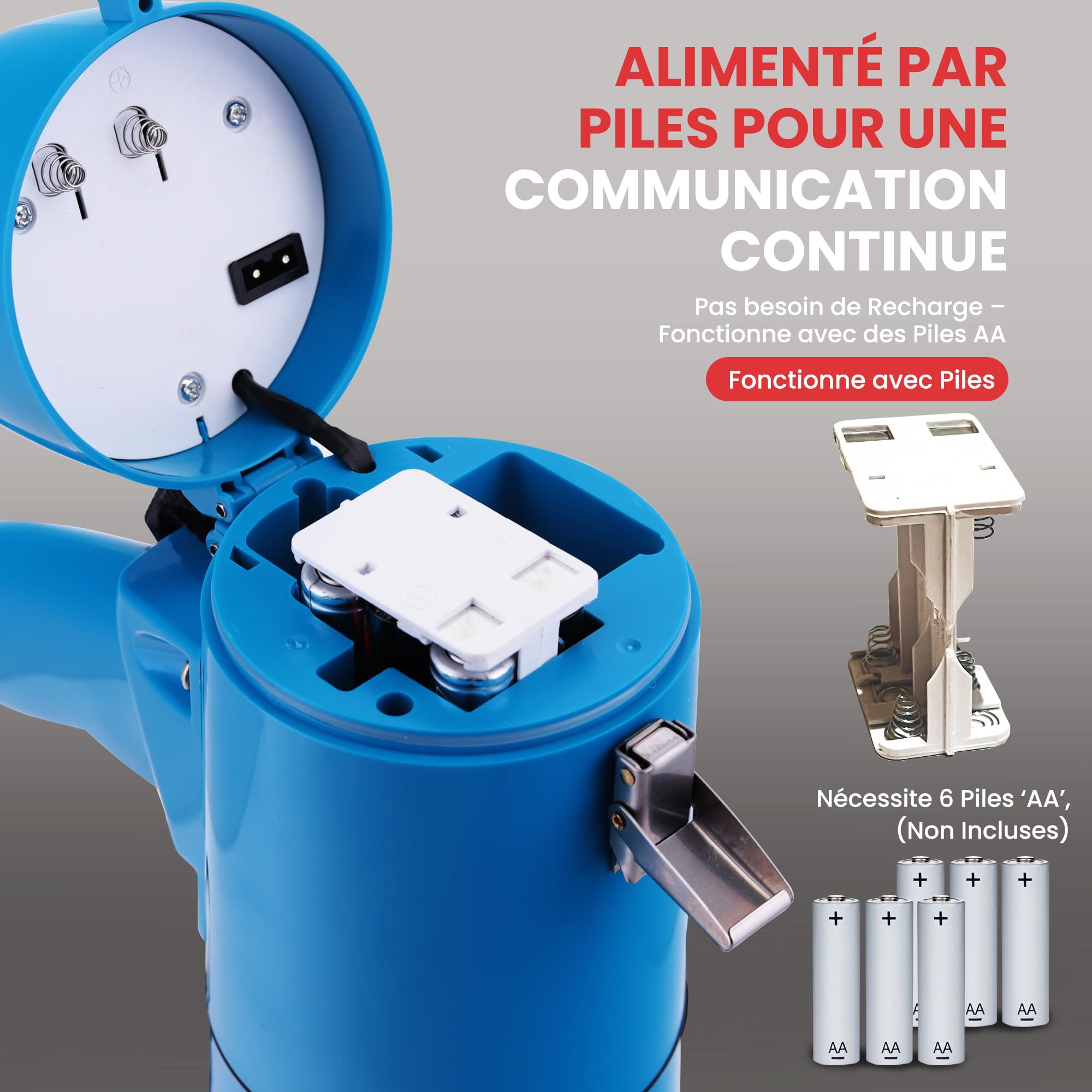 Pyle Mégaphone - Haut-Parleur 40 W avec Sirène et Musique - Mégaphone Porte-Voix Portatif et Léger, Portée 670 m², pour Intérieur et Extérieur – Bleu