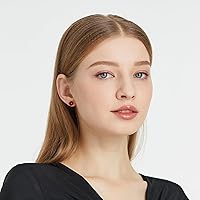 Vista 33 de Natural Stone Stud Earrings for Women 8mm Sterling Silver Genuine Gemstone Earrings Handmade Sterling Silver Crystal Stud Earrings for Women