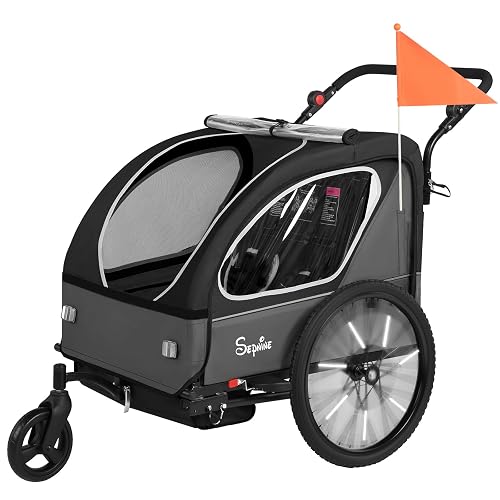Sepnine 2-in-1 Canopy Bike Trailer (Pushcart Conversion)