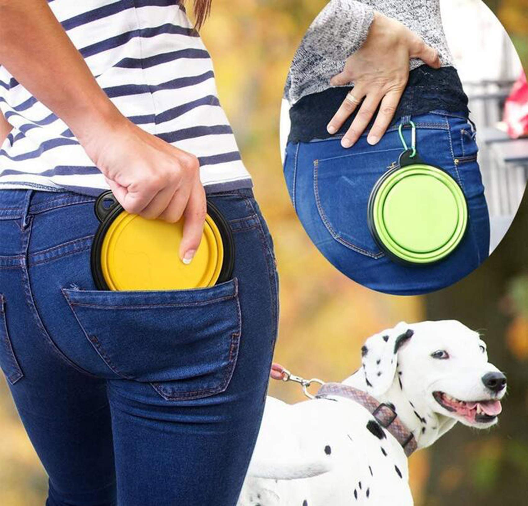 Travel bowl for dogs and cats 2 pieces, foldable travel bowls, leak-proof drinking bowl, dog on the go - Image 3