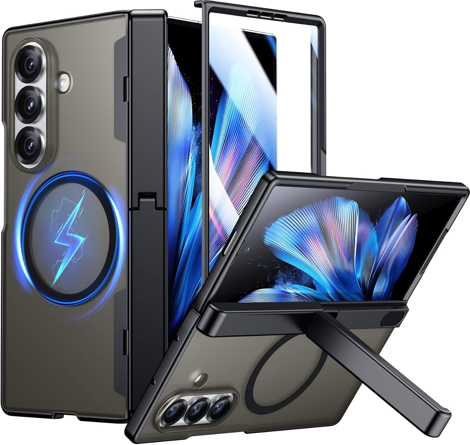 SPIDERCASE Only Designed for Samsung Galaxy Z Fold 7 Case,Built-in [Screen Protector] [Hinge Protection] [Kickstand] Full Body Protective Phone Case for Galaxy Z Fold 7 - Black