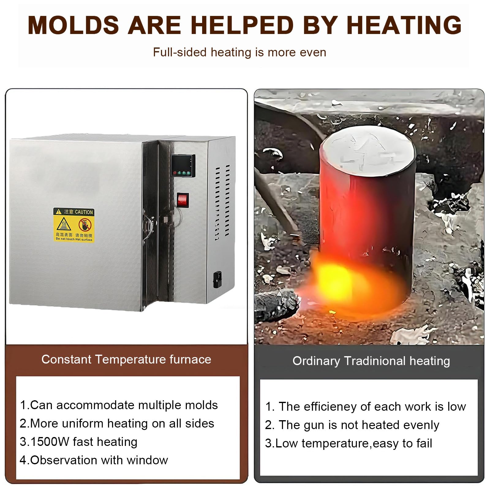 Horno de sobremesa para fundición de Joyas, Horno de mufla eléctrico de Laboratorio para cerámica, Horno de sinterización para el procesamiento de Metales y esmaltado cerámico